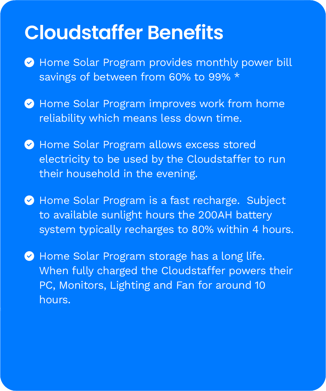 Cloudstaff’s The Ultimate Work from Home CS Home Solar Program